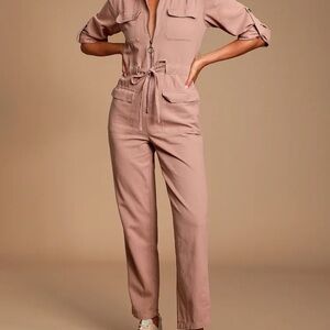 MP/D Utility Mauve Jumpsuit with Belted Waist size medium